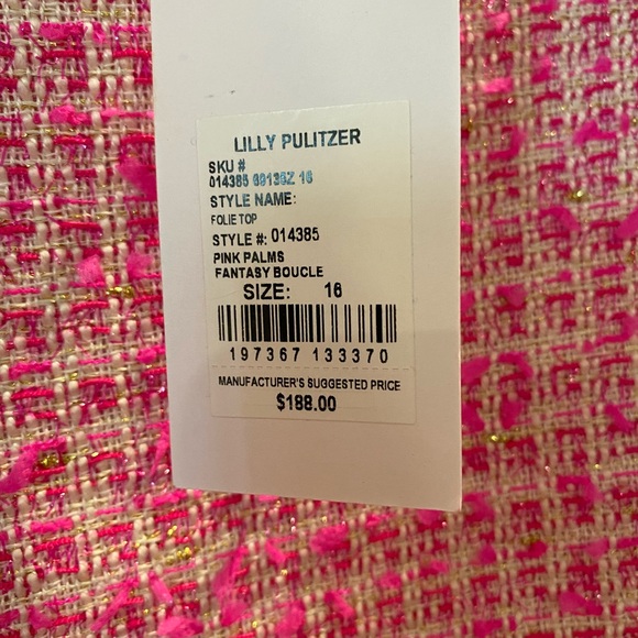 Lilly Pulitzer Folie Boucle Top NWT - Picture 4 of 7